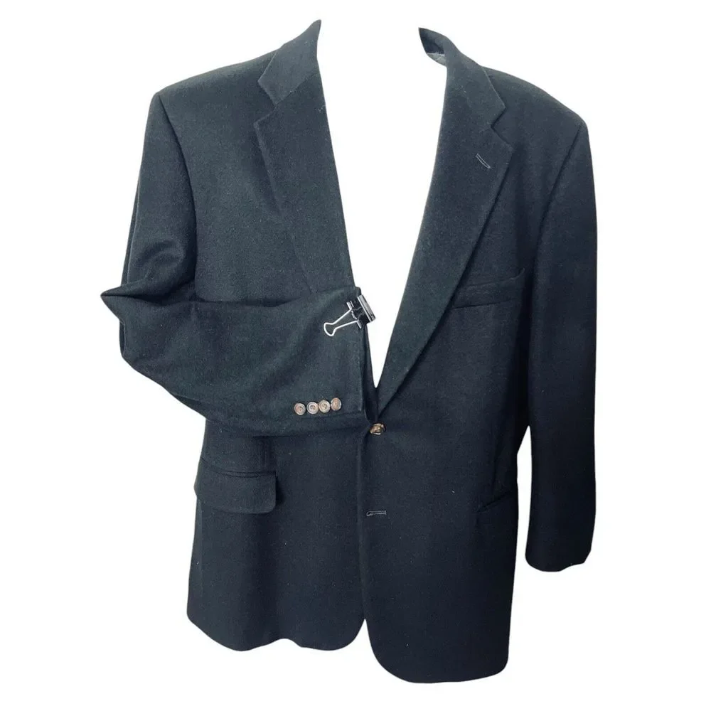 Joseph &‎ Lyman Mens 46 Reg Black Pure 100% Cashmere Sport Coat Blazer Jacket